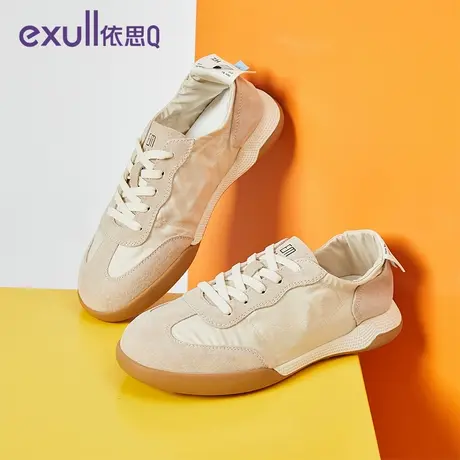 exull/依思Q低跟女鞋2024春秋季新款厚底圆头韩版运动休闲女子鞋商品大图