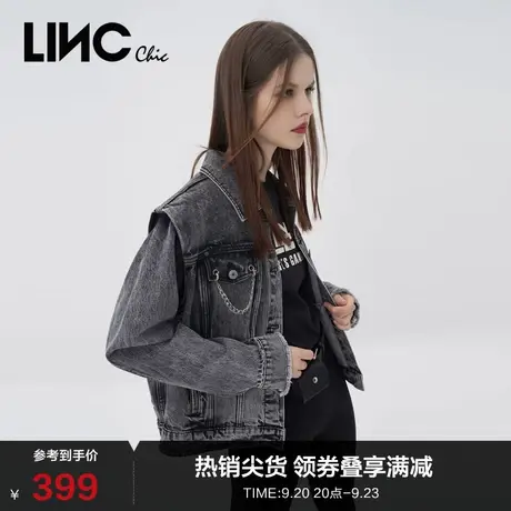 LINCCHIC金羽杰外套女潮酷朋克重工设计感廓形牛仔外套S223DJ859商品大图
