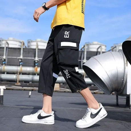 七分裤男工装宽松潮流短裤夏季五分韩版潮牌休闲男生百搭薄款裤子商品大图