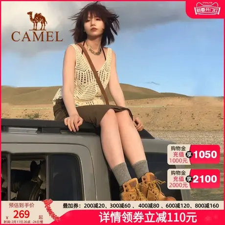 骆驼马丁靴2023秋冬新款爆款工装靴女款英伦加绒户外踢不烂大黄靴图片