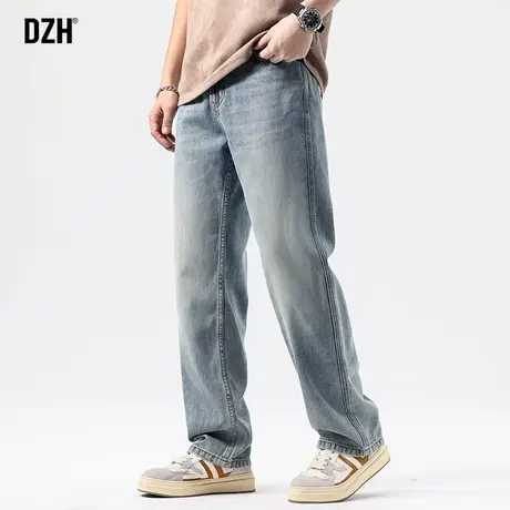 男士休闲直筒牛仔裤男秋冬新款2023年新款高街裤子男款宽松运动裤商品大图