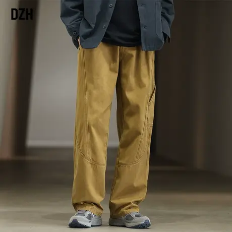 男士美式工装裤男秋季伐木裤复古宽松休闲裤子男裤2023新款阔腿裤商品大图