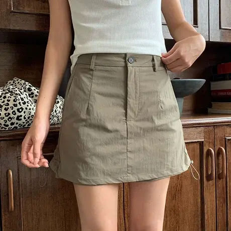 尔给夏季速干凉感半身裙女显瘦小个子时尚休闲百搭防走光高腰图片