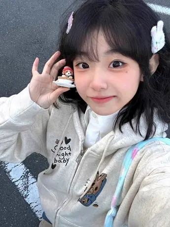 美式卫衣女2024春秋季小个子宽松韩系慵懒风连帽薄款开衫拉链外套商品大图