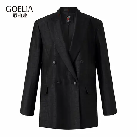 歌莉娅秋季新品18姆米龟纹香云纱西装外套男女同款1E8L6M2K0商品大图