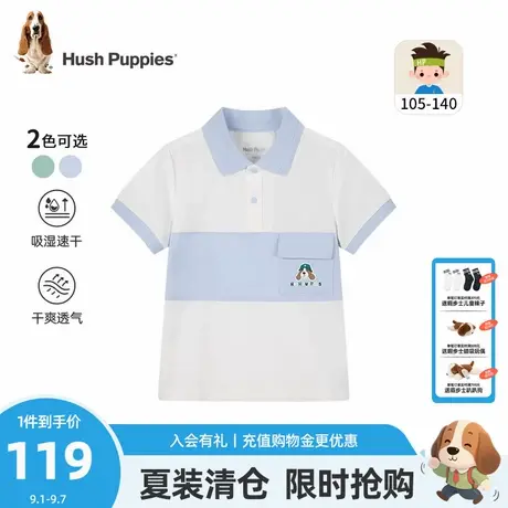 暇步士童装男童短袖T恤夏季新款小童可爱POLO衫儿童休闲翻领t恤商品大图