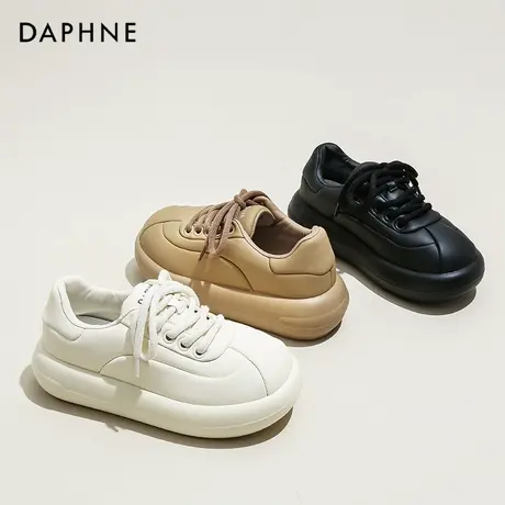 Daphne/达芙妮厚底时尚板鞋秋季百搭休闲鞋增高运动鞋女款小白鞋商品大图