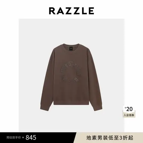 RAZZLE 地素男装深卡其色卫衣秋季圆环刺绣卫衣商品大图