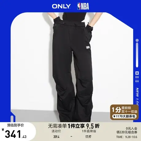 ONLY奥莱2023夏季新款NBA联名款高腰可调节直筒休闲裤女商品大图