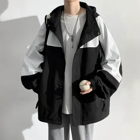 春秋季青少年夹克流行冲锋衣外套男初中高中学生帅气大童秋装夹克商品大图