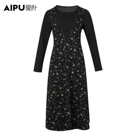 爱朴【直播专享】2023秋季气质大码胖mm显瘦欧美风时尚连衣裙商品大图