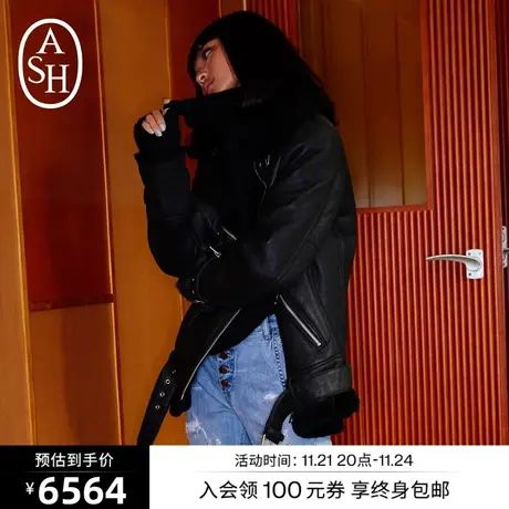 ASH女装冬季新款羊羔绒上衣皮毛一体加厚保暖时尚休闲外套女商品大图