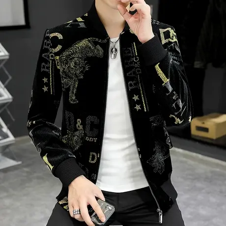外套男士夹克2023新款秋季潮牌个性上衣痞帅气男装潮流休闲棒球服商品大图