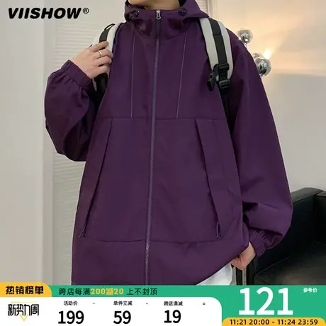 VIISHOW美式复古山系冲锋夹克外套男女登山服宽松机能潮牌春秋夹商品大图