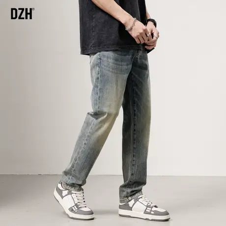 男士美式复古牛仔裤男修身四季休闲宽松直筒裤子2023新款大码长裤商品大图