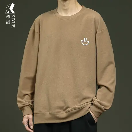 阳离子防静电德绒打底衫T恤男冬季保暖宽松大码男士圆领长袖体恤图片