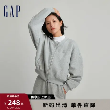 【断码优惠】Gap女装秋冬新款LOGO碳素软磨抓绒保暖卫衣811481商品大图