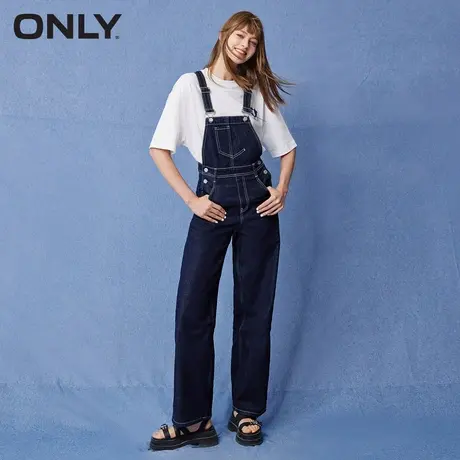 ONLY奥莱减龄高腰显瘦直筒背带牛仔裤女商品大图
