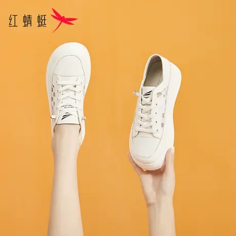 红蜻蜓小白鞋女透气2023春夏新潮款百搭薄款网面厚底休闲春款板鞋图片