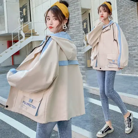 工装外套少女生春秋季2021新款初中高中学生韩版宽松百搭bf棒球服商品大图