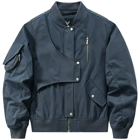 VIP设计感飞行夹克男美式高街棒球服潮牌ins机能多口袋解构风外套图片