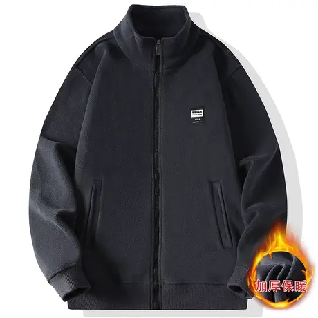 羊羔绒外套男士加绒加厚棉衣2022秋冬季新款男装冬款立领潮流棉服商品大图