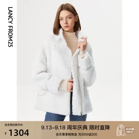 朗姿羊毛宽松短款流行时尚洋气高级感气质皮草外套大衣女冬季新款商品大图