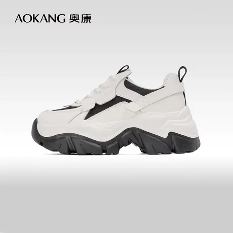 奥康女鞋2024秋季新款时尚舒适增高百搭老爹鞋休闲运动鞋厚底甜美商品大图