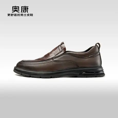 Aokang奥康 2023秋季新款 商务休闲鞋男真皮舒适一脚蹬软底皮鞋商品大图