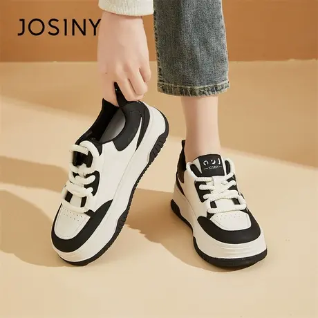 Josiny/卓诗尼厚底板鞋2024新款春季百内增高休闲鞋可爱熊猫鞋商品大图