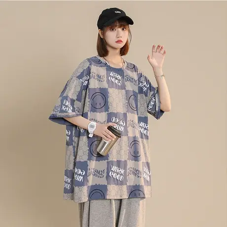 2023年新款春夏季短袖t恤oversize设计感小众女装宽松ins潮牌上衣商品大图