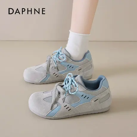 达芙妮蓝色德训鞋女2025新款夏季厚底网面透气薄款女鞋运动休闲鞋图片