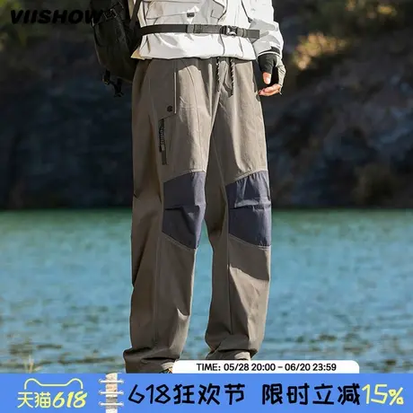 VIISHOW工装裤男士春新款潮牌户外运动休闲裤宽松阔腿伞兵裤子男商品大图