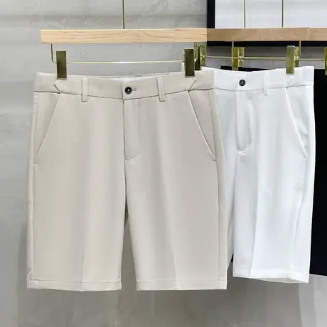 冰丝抗皱男士时尚西装裤短裤韩版休闲五分中裤潮流夏季薄款小西裤商品大图
