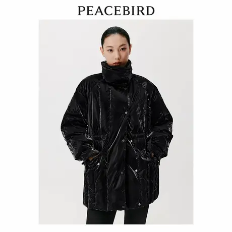 太平鸟女装2024年冬季一手长收腰羽绒服图片