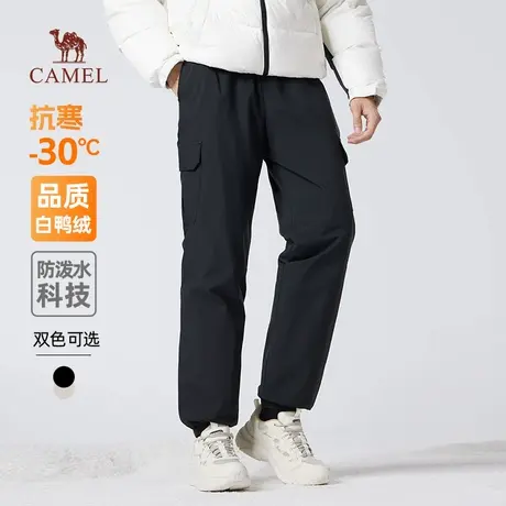 骆驼男装工装羽绒裤男2025新款冬季加绒保暖防泼水宽松休闲长裤子商品大图
