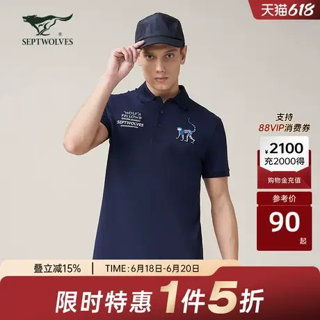 w七匹狼短袖polo衫男夏季时尚休闲翻领短袖T恤男青年潮流上衣图片