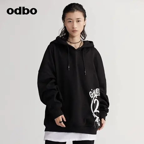 odbo/欧迪比欧原创设计男女同款印花卫衣女夏冬新款百搭上衣图片