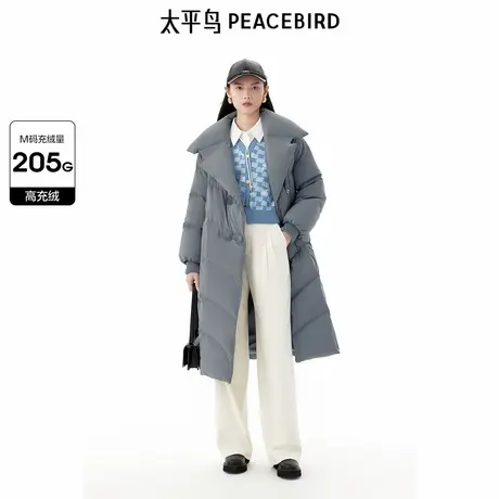 太平鸟年冬季新款中长款翻领羽绒服A1ACE4405图片