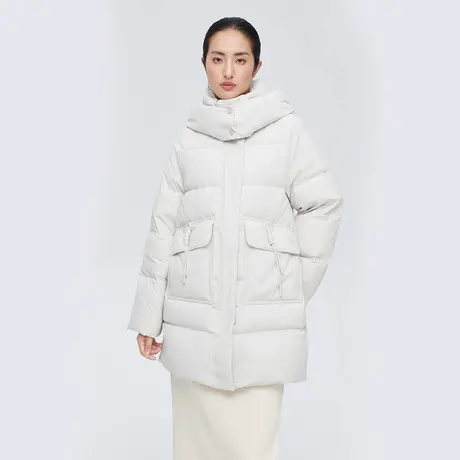 艾莱依冬季新款国风围巾款羽绒服女户外休闲时尚百搭保暖外套1274商品大图
