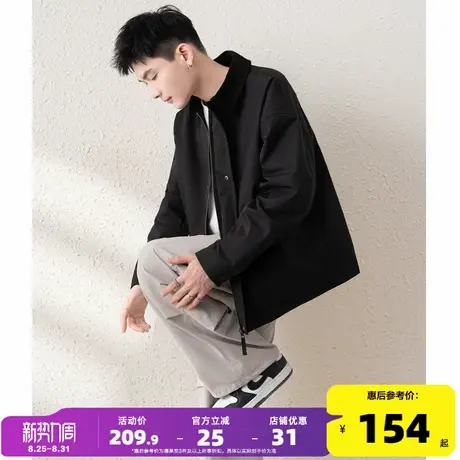 唐狮2025春秋季新款男外套翻领休闲外套短款拉链青年男士夹克时尚商品大图
