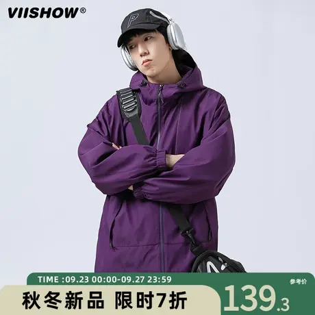 VIISHOW美式复古冲锋夹克外套男女山系登山服宽松机能潮牌春秋夹图片