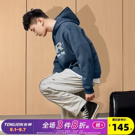 唐狮2025春季新款男卫衣美式潮牌连帽套头衫青少年休闲百搭外套商品大图