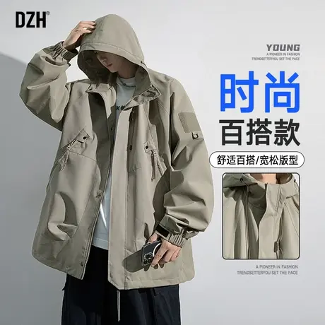 男士防水冲锋衣男高级感潮男外套2023新款秋季情侣装防风衣登山服商品大图