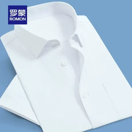 罗蒙男士商务短袖衬衫2024夏季薄款中青年职业百搭休闲工装衬衣男商品大图