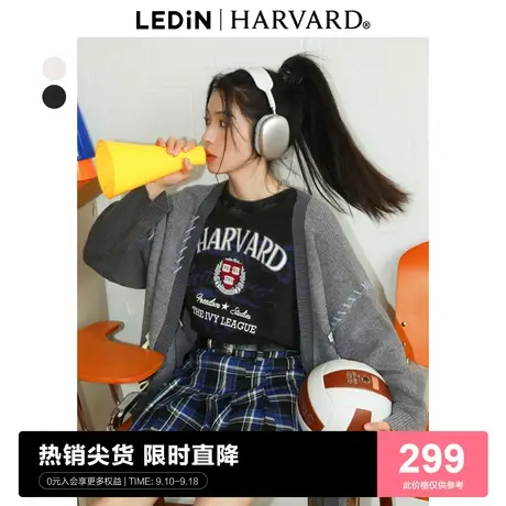 【哈佛联名】乐町休闲上衣23秋季新款宽松学院风短袖T恤C2CND3301图片