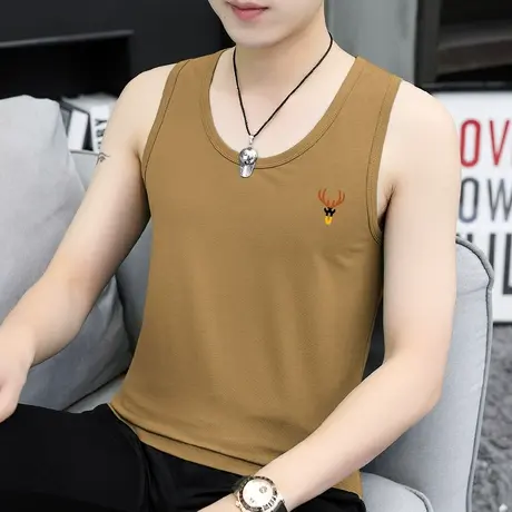 莫代尔冰丝背心男夏季速干运动坎肩篮球健身跨栏汗衫无袖t恤吊带商品大图