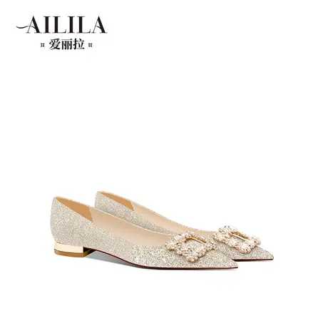 爱丽拉平底婚鞋女2024新款春季新娘鞋禾秀主婚纱两穿高级感不累脚图片