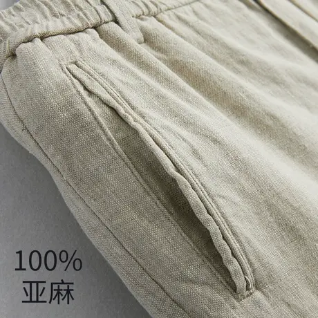 亚麻裤子男夏季直筒休闲裤薄款宽松长裤棉麻男裤大码男士麻料夏裤商品大图