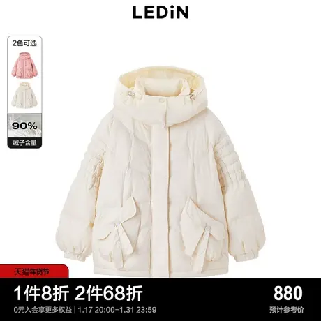 【商场同款】乐町冬新款蝴蝶结装饰保暖减龄羽绒服C1ACD4247图片